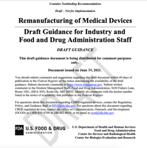 FDA Seeks ‘Remanufacturing’ Feedback from Biomeds