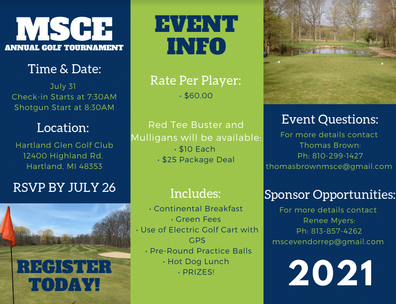MSCE Announces Golf Tournament Date