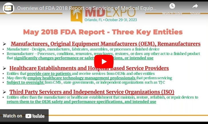 Overview of FDA 2018 Report on Servicing of Medical Equipment - TechNation